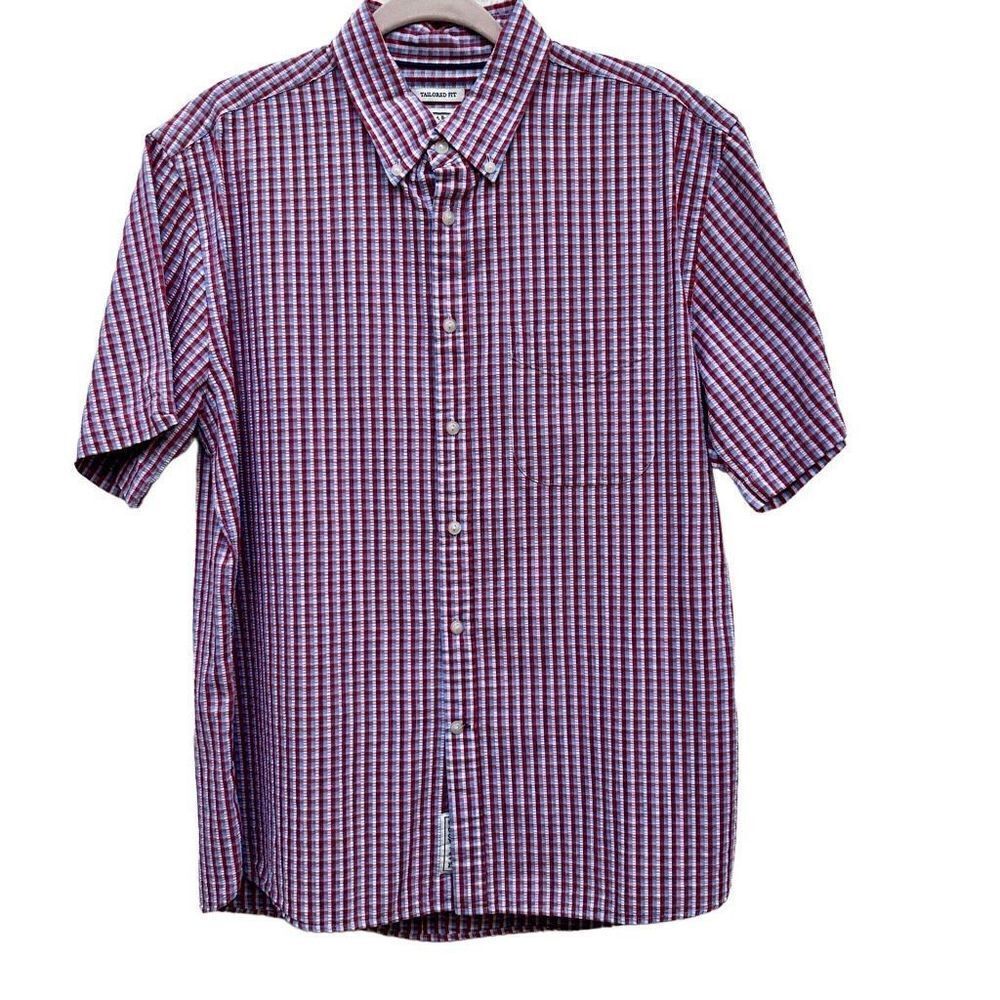 Jos. A. Bank 1905 Buttons Down Shirt Men's Multi Red Large Plaid Checkered NWOT